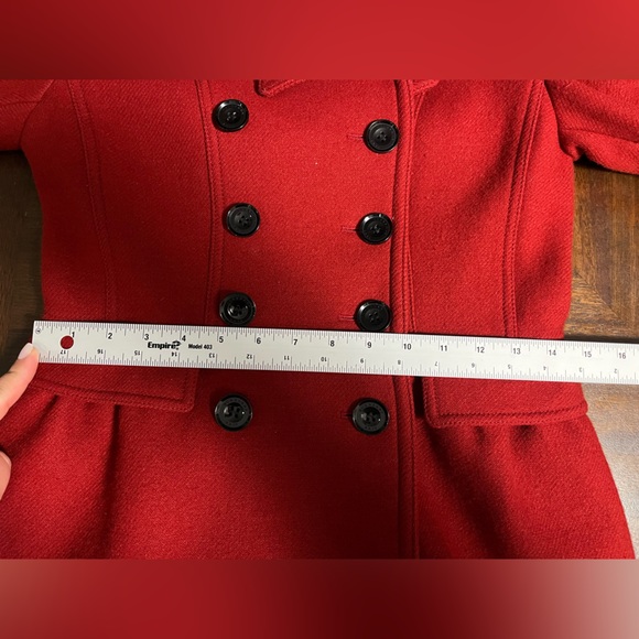 Burberry Brit  Wool Pea Coat Red Women’s US Size 6 Authentic (Read Description) - Picture 14 of 15